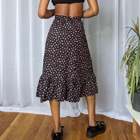 Vintage Midi Floral Boho Skirt // Parisian Find - Picture 4 of 5